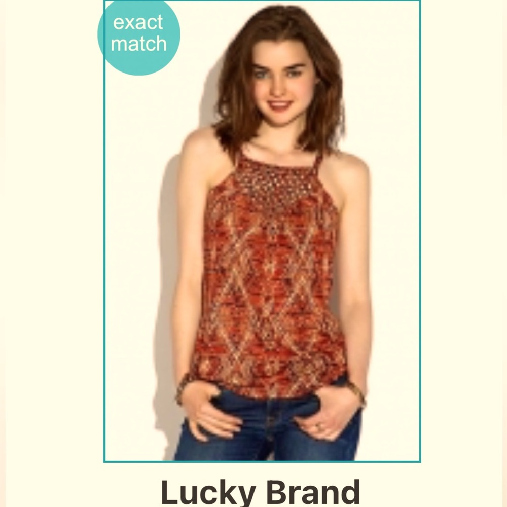 Lucky Brand Aztec Macrame Tank size XS